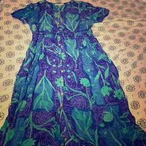 Mix Nouveau Purple, Blue and Green Long Dress